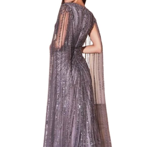 NWT Ladivine CD0239 Tulle Formal Gown English Violet Size 22 - Picture 3 of 6